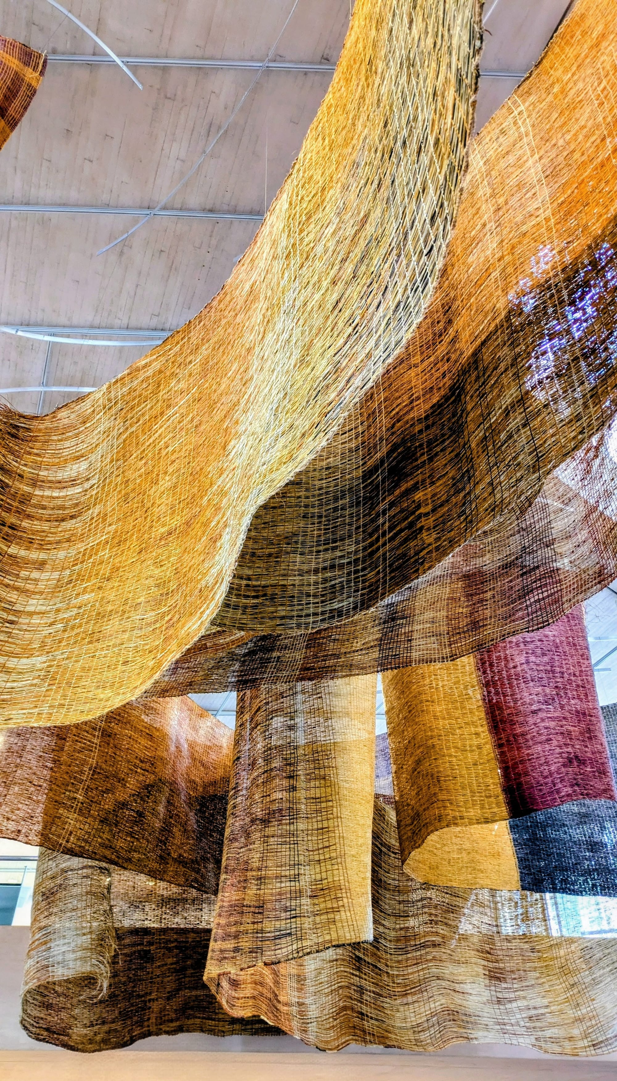 Close view of Australian Indigenous weaving technique in Mun-Dirra fishing fence installation | The Vantage Room